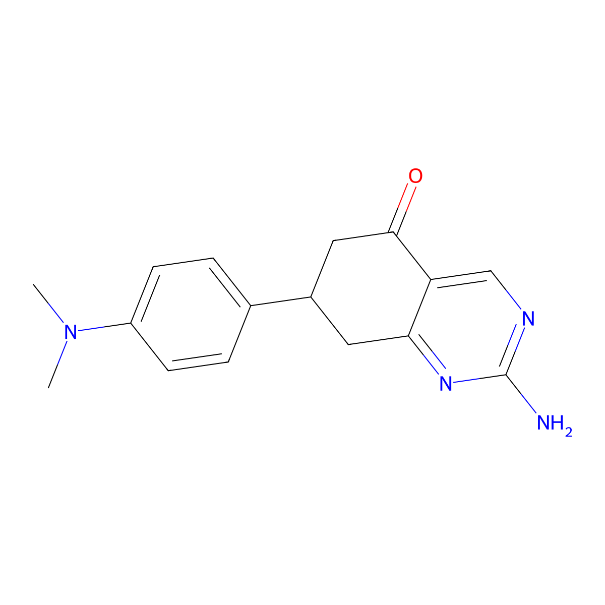 2-Amino-7-[4-(dimethylamino)phenyl]-6,7,8-trihydroquinazolin-5-one molecular structure, CAS 669750-80-5
