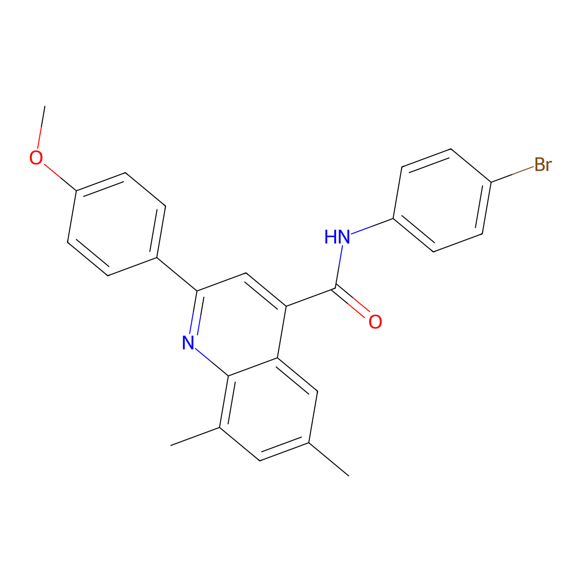 N-(4-bromophenyl)-2-(4-methoxyphenyl)-6,8-dimethyl-4-quinolinecarboxamide molecular structure, CAS 669751-88-6