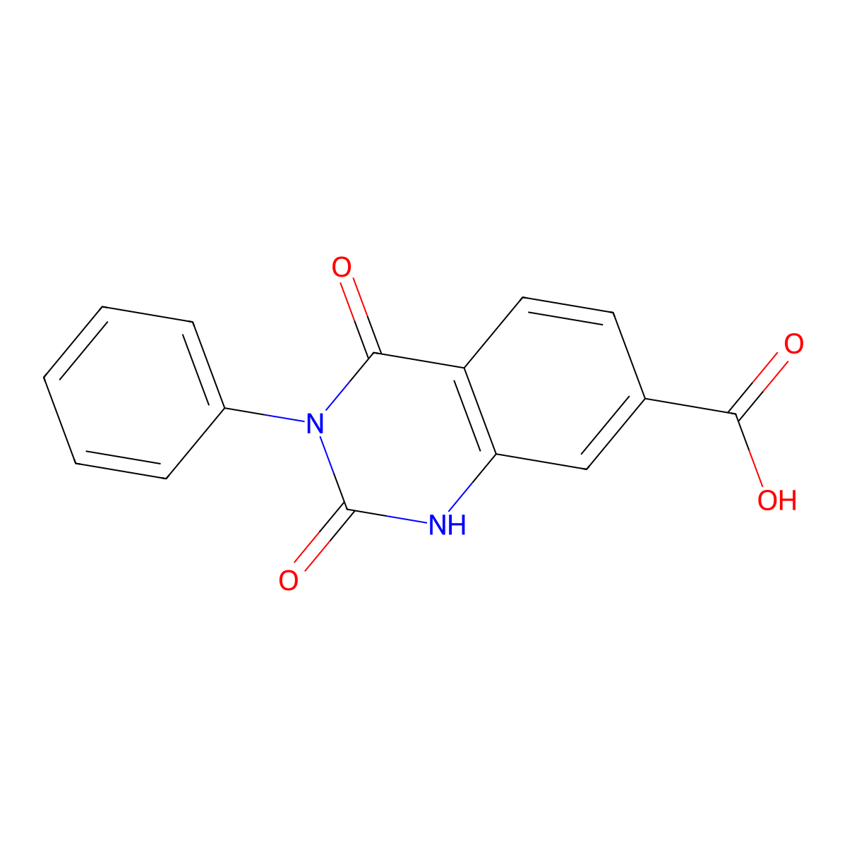 2,4-Dioxo-3-phenyl-1,2,3,4-tetrahydroquinazoline-7-carboxylic acid molecular structure, CAS 669752-01-6