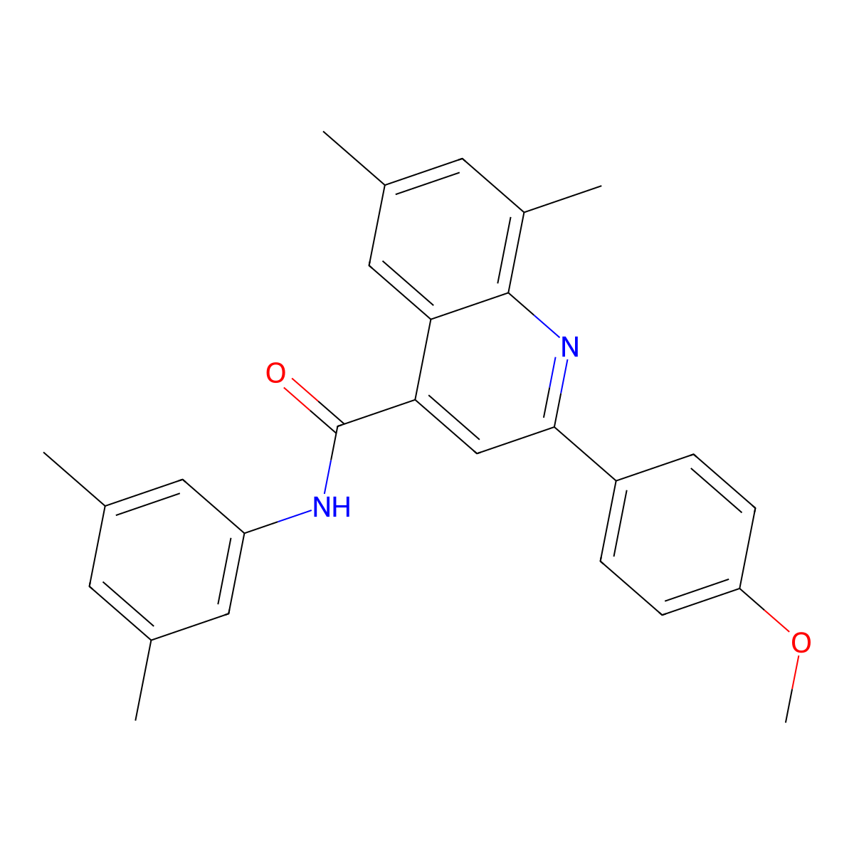 N-(3,5-dimethylphenyl)-2-(4-methoxyphenyl)-6,8-dimethyl-4-quinolinecarboxamide molecular structure, CAS 669752-08-3