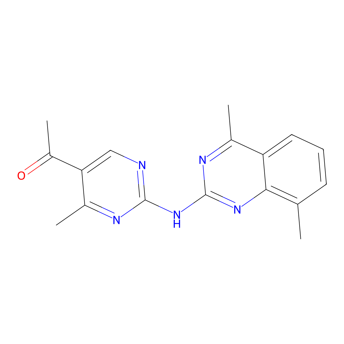 1-[2-(4,8-Dimethyl-quinazolin-2-ylamino)-4-methyl-pyrimidin-5-yl]-ethanone molecular structure, CAS 669752-30-1