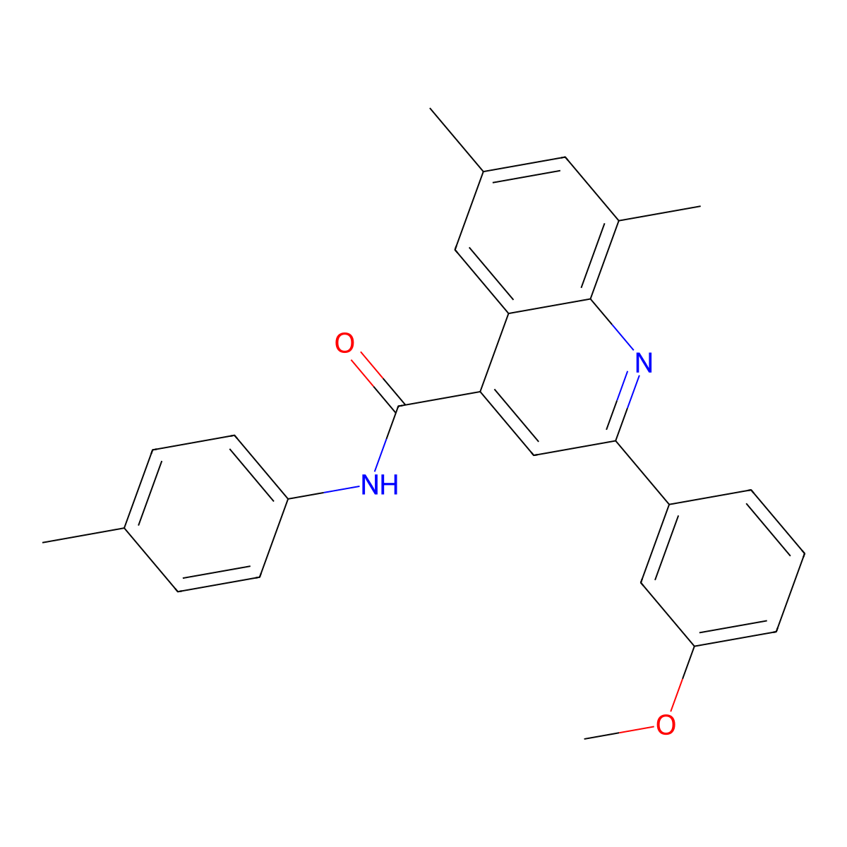 2-(3-methoxyphenyl)-6,8-dimethyl-N-(4-methylphenyl)-4-quinolinecarboxamide molecular structure, CAS 669752-54-9