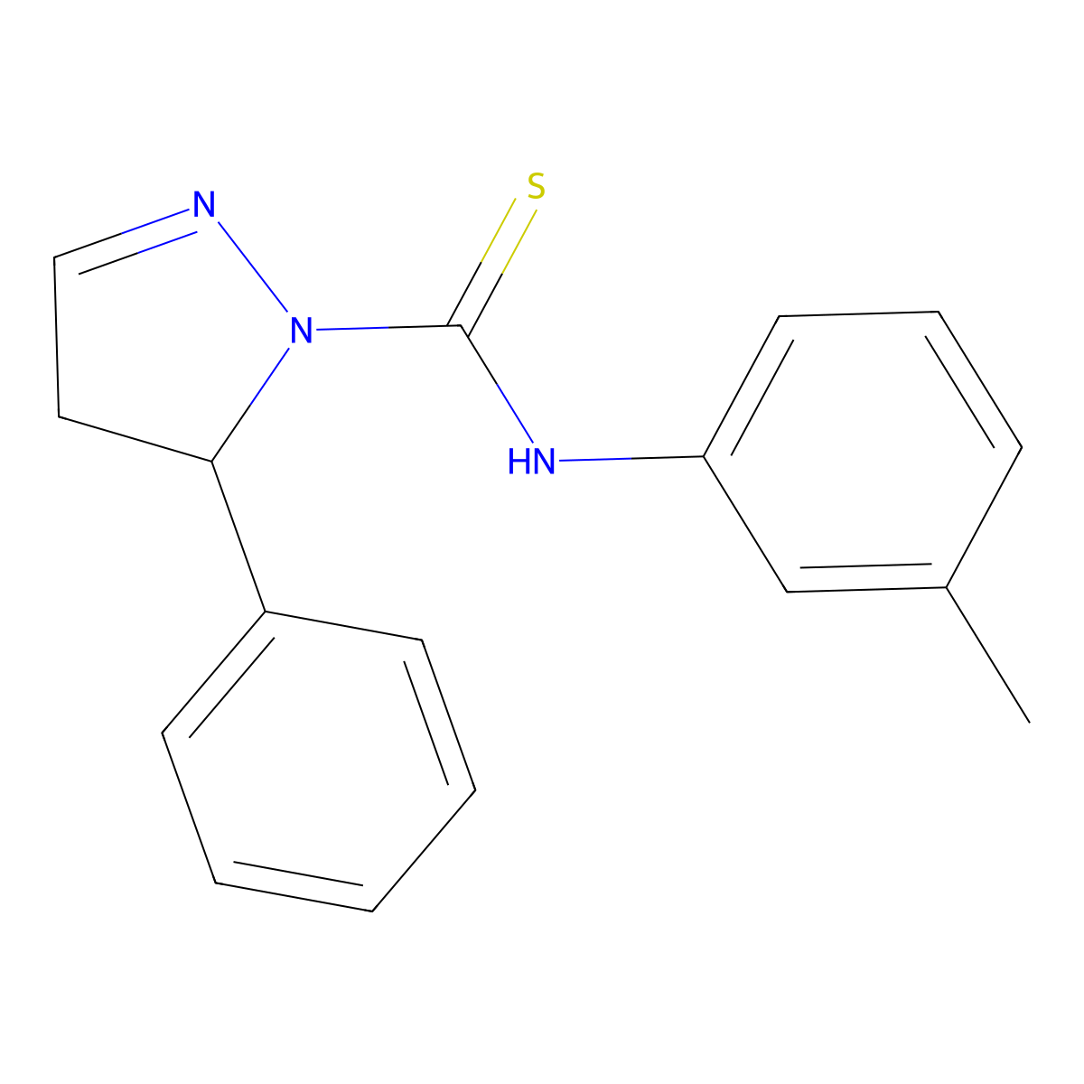 N-(3-methylphenyl)-5-phenyl-4,5-dihydro-1H-pyrazole-1-carbothioamide molecular structure, CAS 669752-55-0