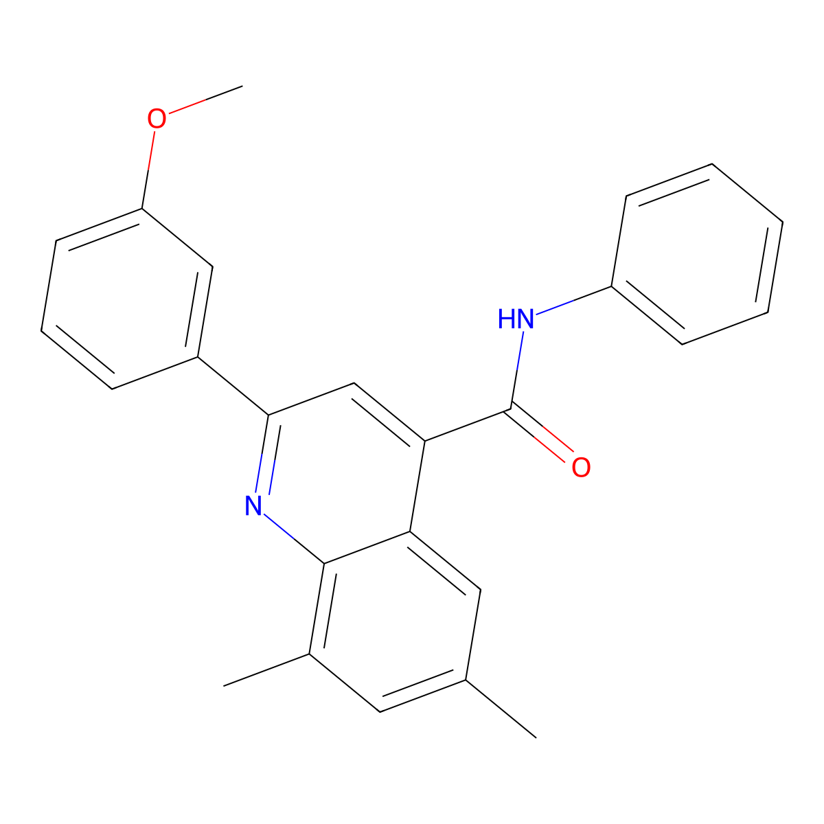 2-(3-methoxyphenyl)-6,8-dimethyl-N-phenyl-4-quinolinecarboxamide molecular structure, CAS 669752-64-1