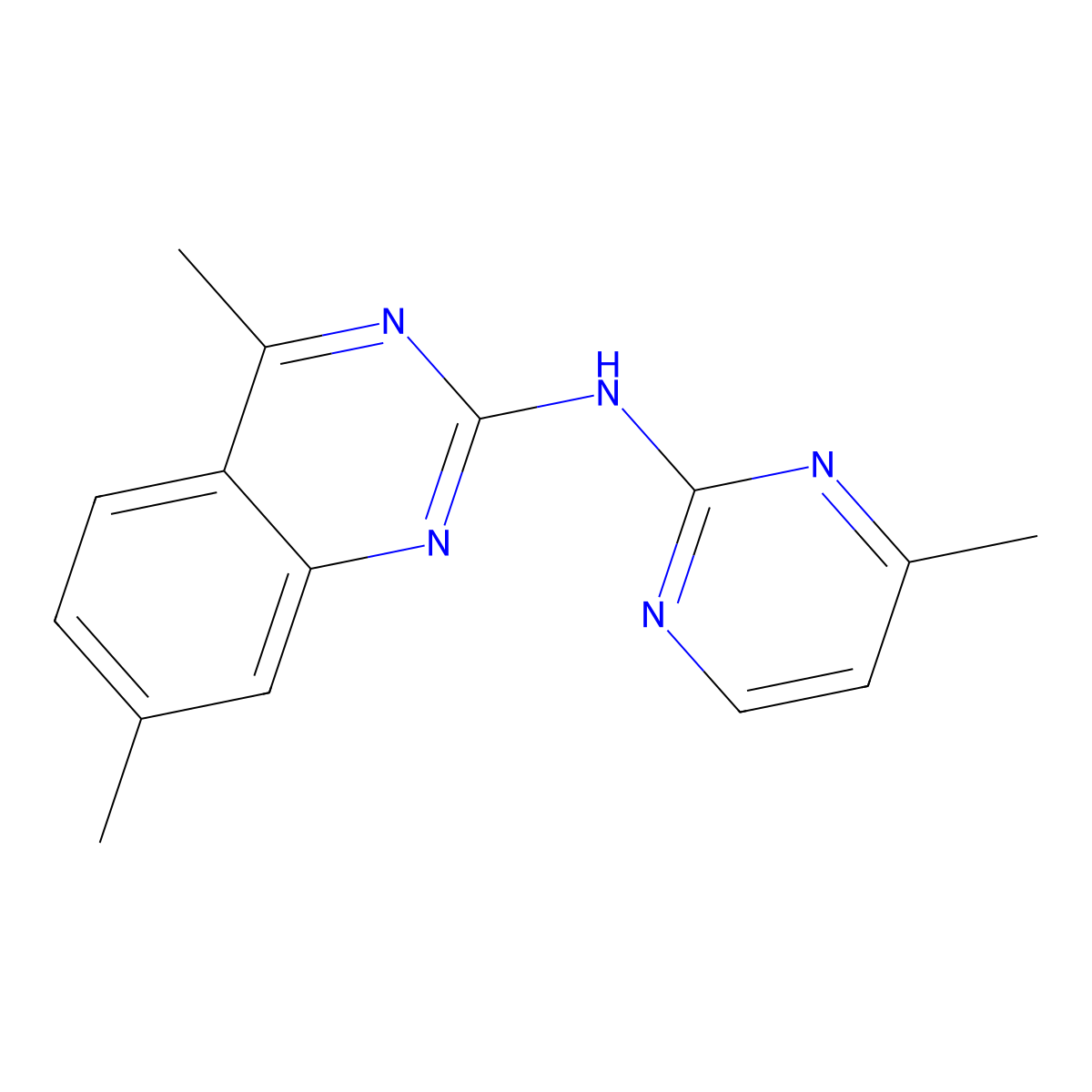 4,7-dimethyl-N-(4-methylpyrimidin-2-yl)quinazolin-2-amine molecular structure, CAS 669752-65-2