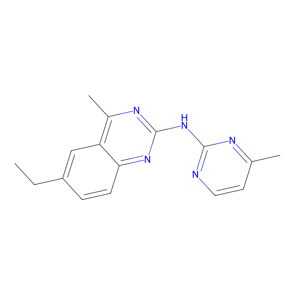 6-ethyl-4-methyl-N-(4-methylpyrimidin-2-yl)quinazolin-2-amine molecular structure, CAS 669752-75-4
