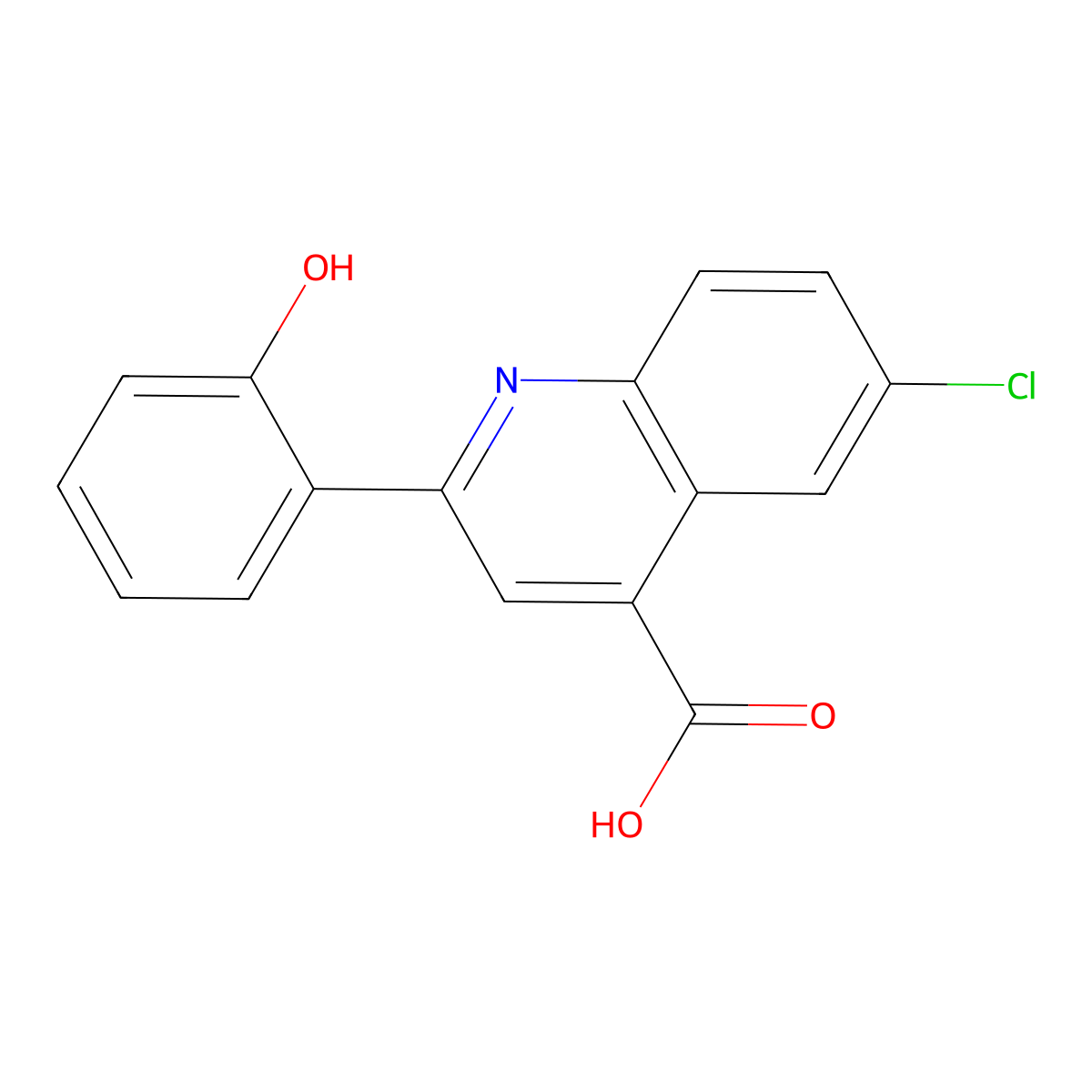 6-Chloro-2-(2-hydroxyphenyl)quinoline-4-carboxylic acid molecular structure, CAS 669753-96-2