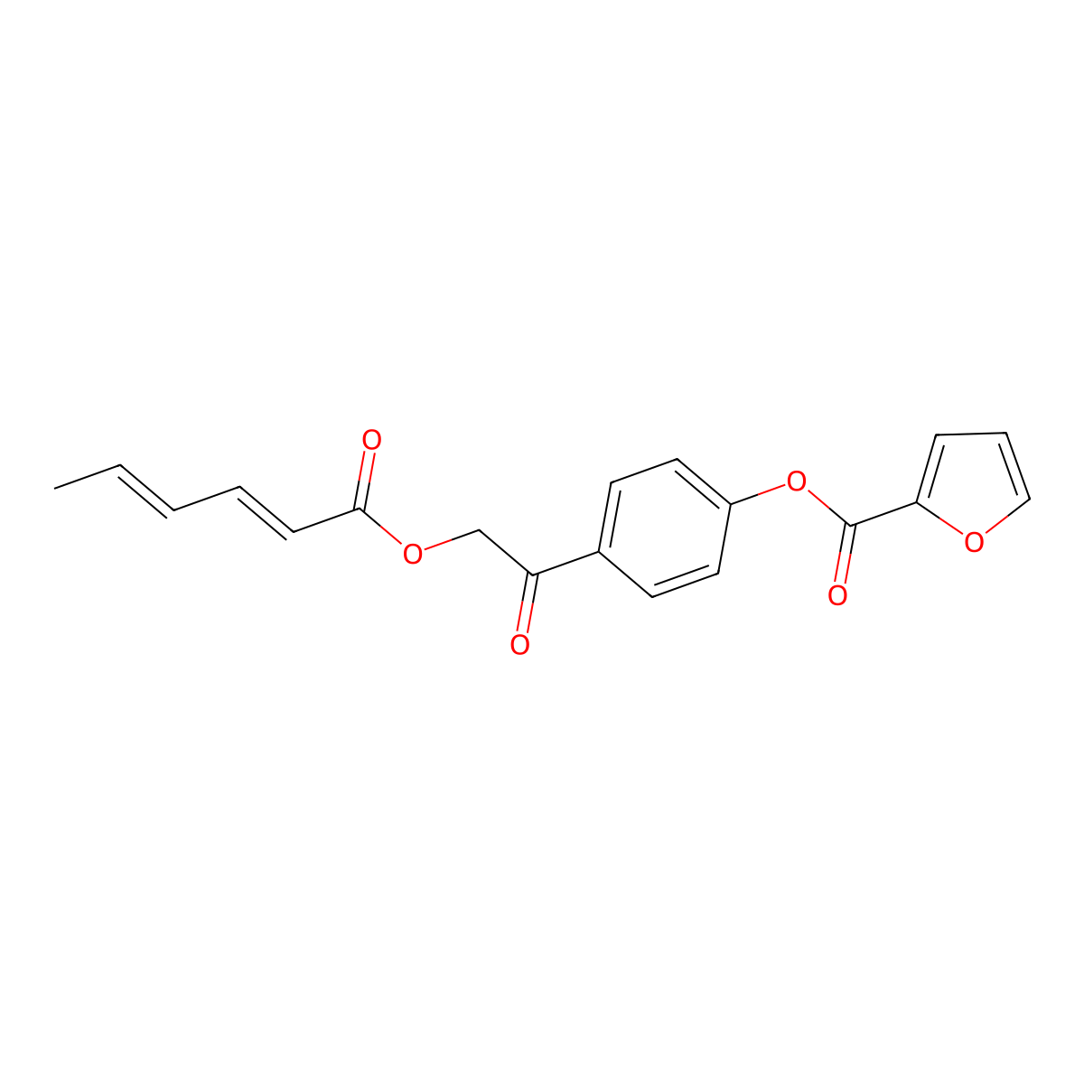 4-[2-[(1-Oxo-2,4-hexadien-1-yl)oxy]acetyl]phenyl 2-furancarboxylate molecular structure, CAS 669754-84-1