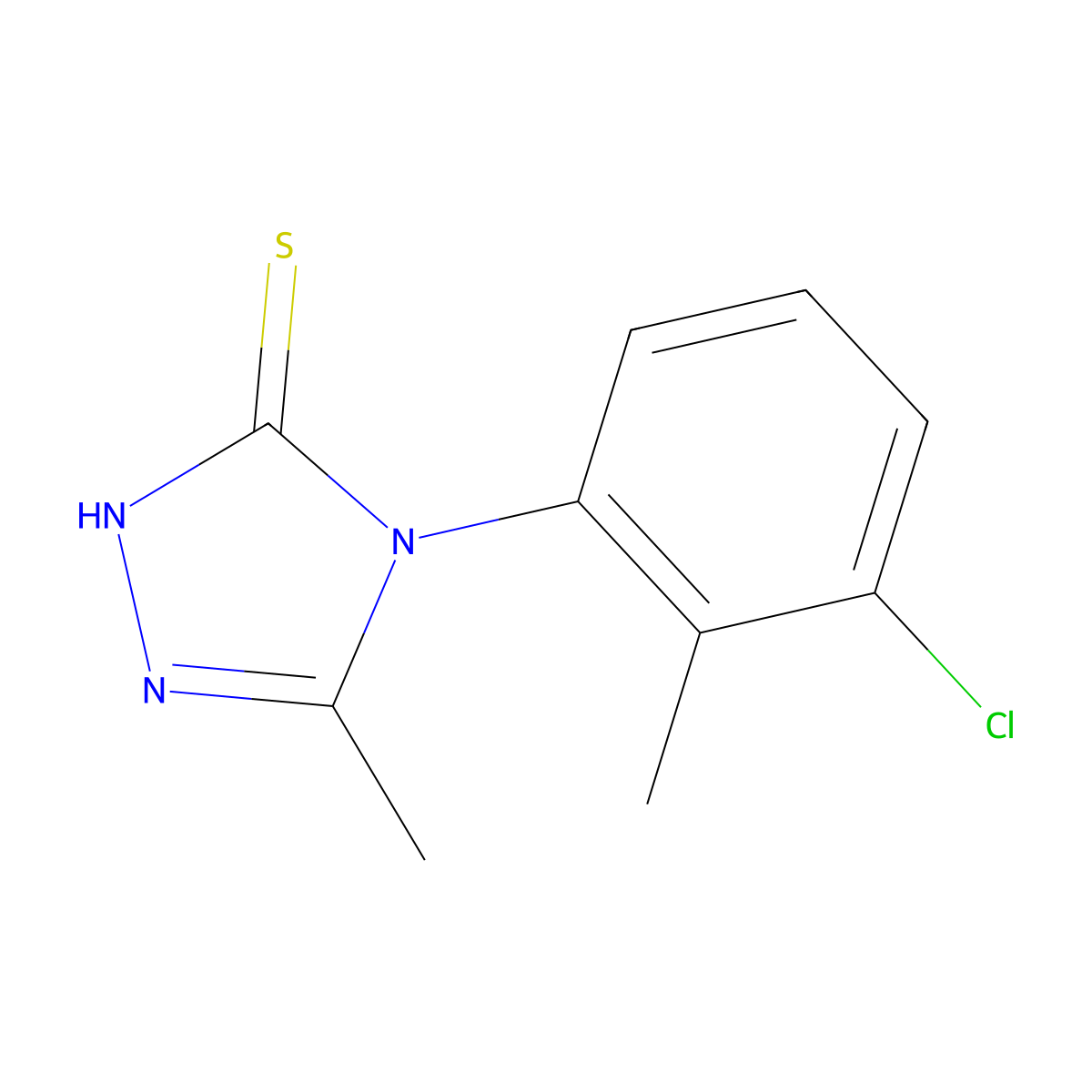 4-(3-Chloro-2-methylphenyl)-5-methyl-1,2,4-triazole-3-thiol molecular structure, CAS 669754-91-0