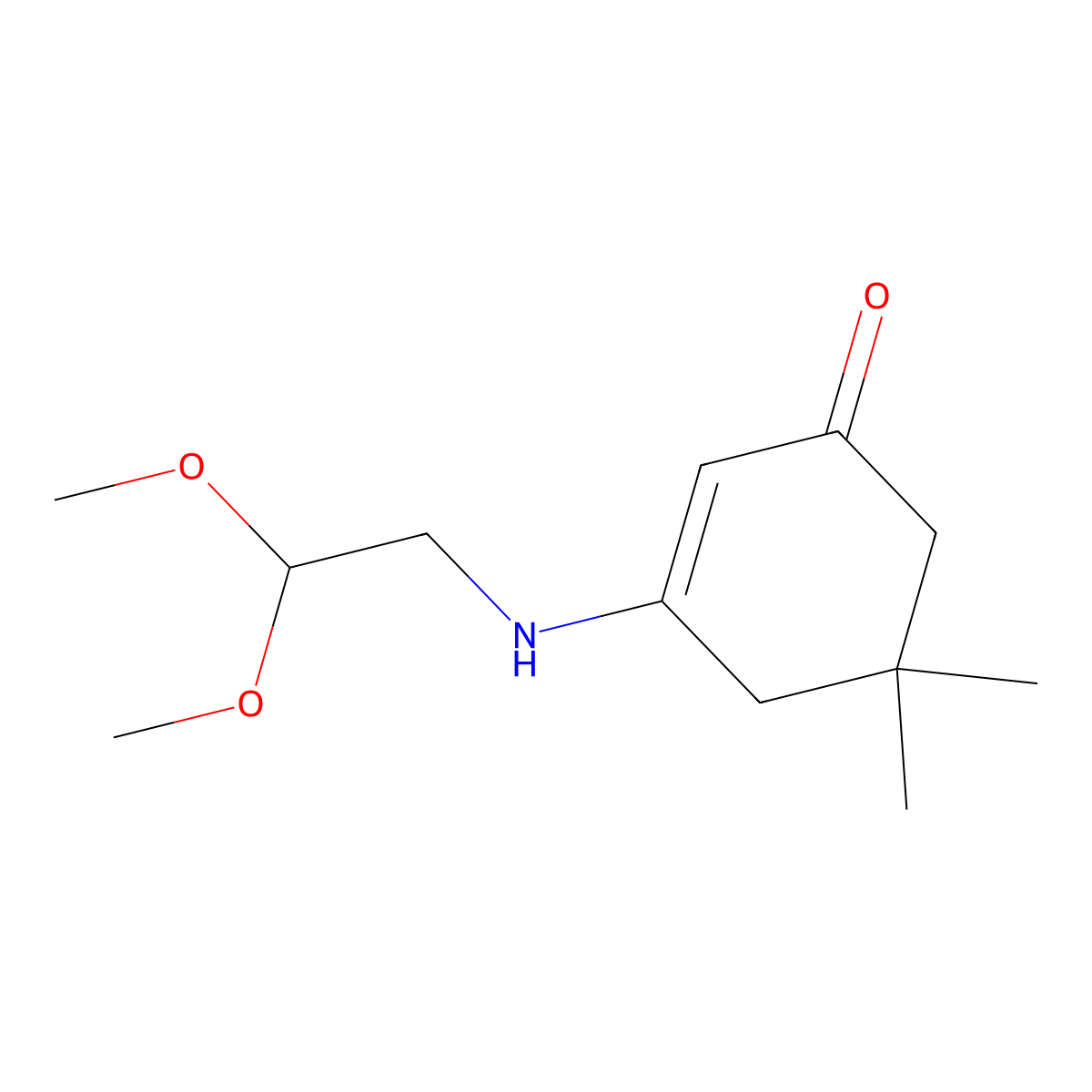 3-[(2,2-Dimethoxyethyl)amino]-5,5-dimethylcyclohex-2-en-1-one molecular structure, CAS 669755-11-7