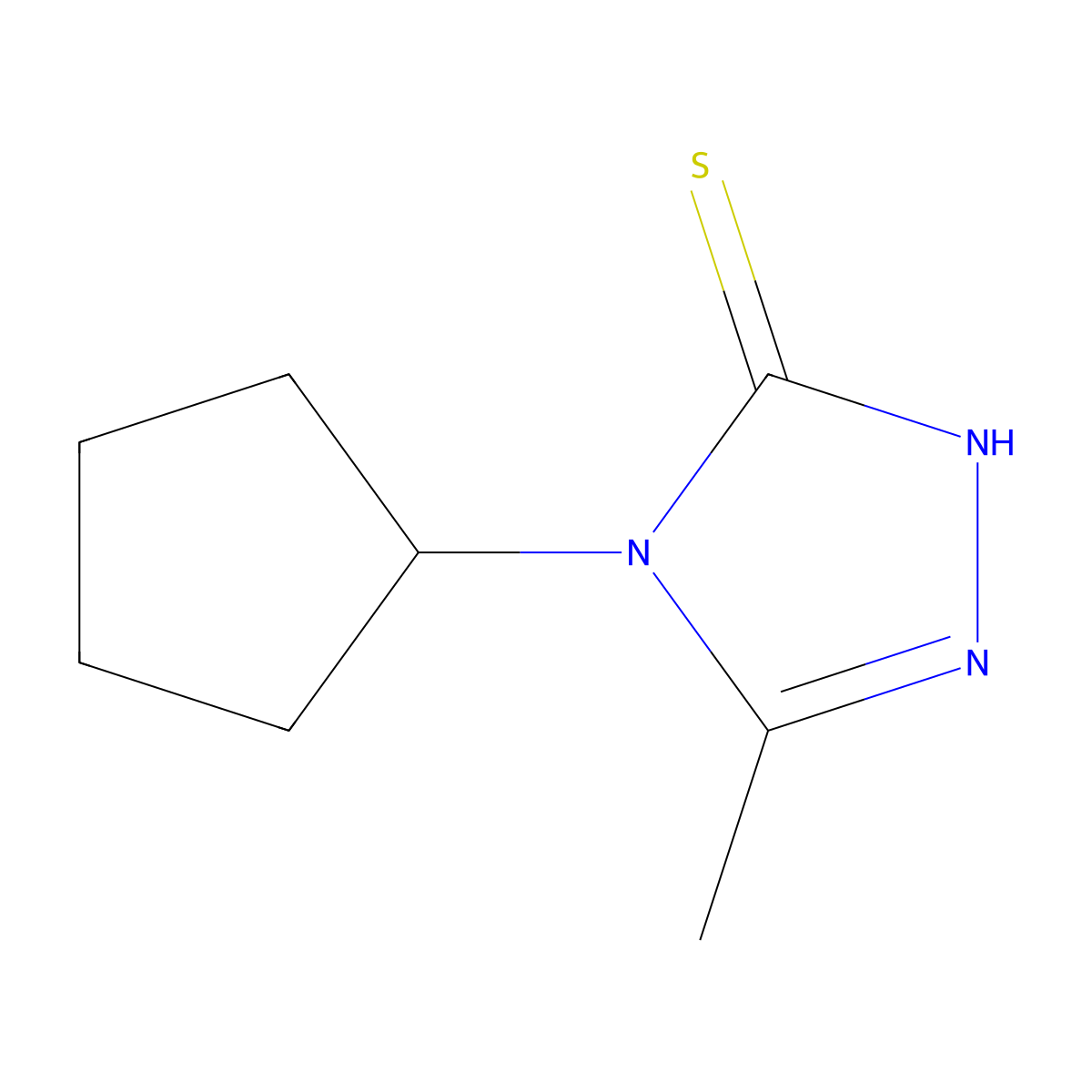 4-cyclopentyl-5-methyl-4H-1,2,4-triazole-3-thiol molecular structure, CAS 669755-14-0