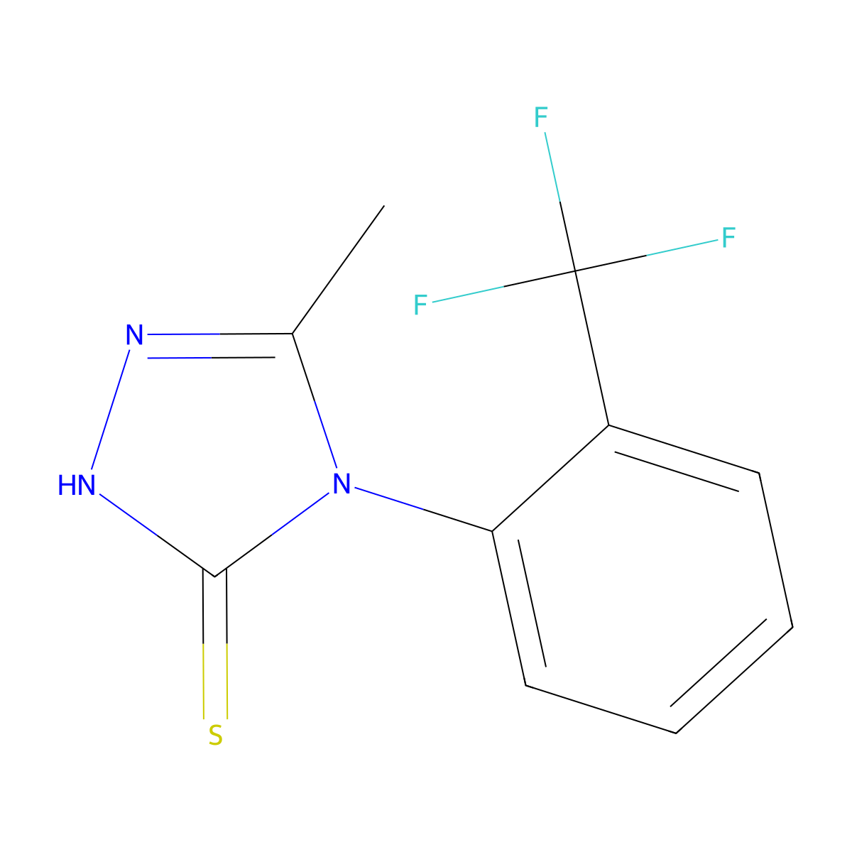 5-Methyl-4-[2-(trifluoromethyl)phenyl]-1,2,4-triazole-3-thiol molecular structure, CAS 669755-81-1