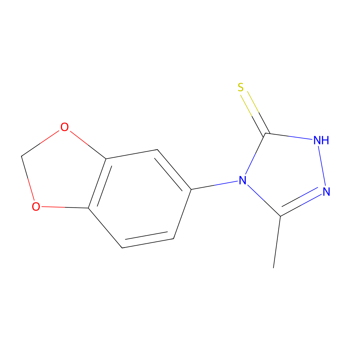 4-(1,3-benzodioxol-5-yl)-5-methyl-4H-1,2,4-triazole-3-thiol molecular structure, CAS 669755-93-5