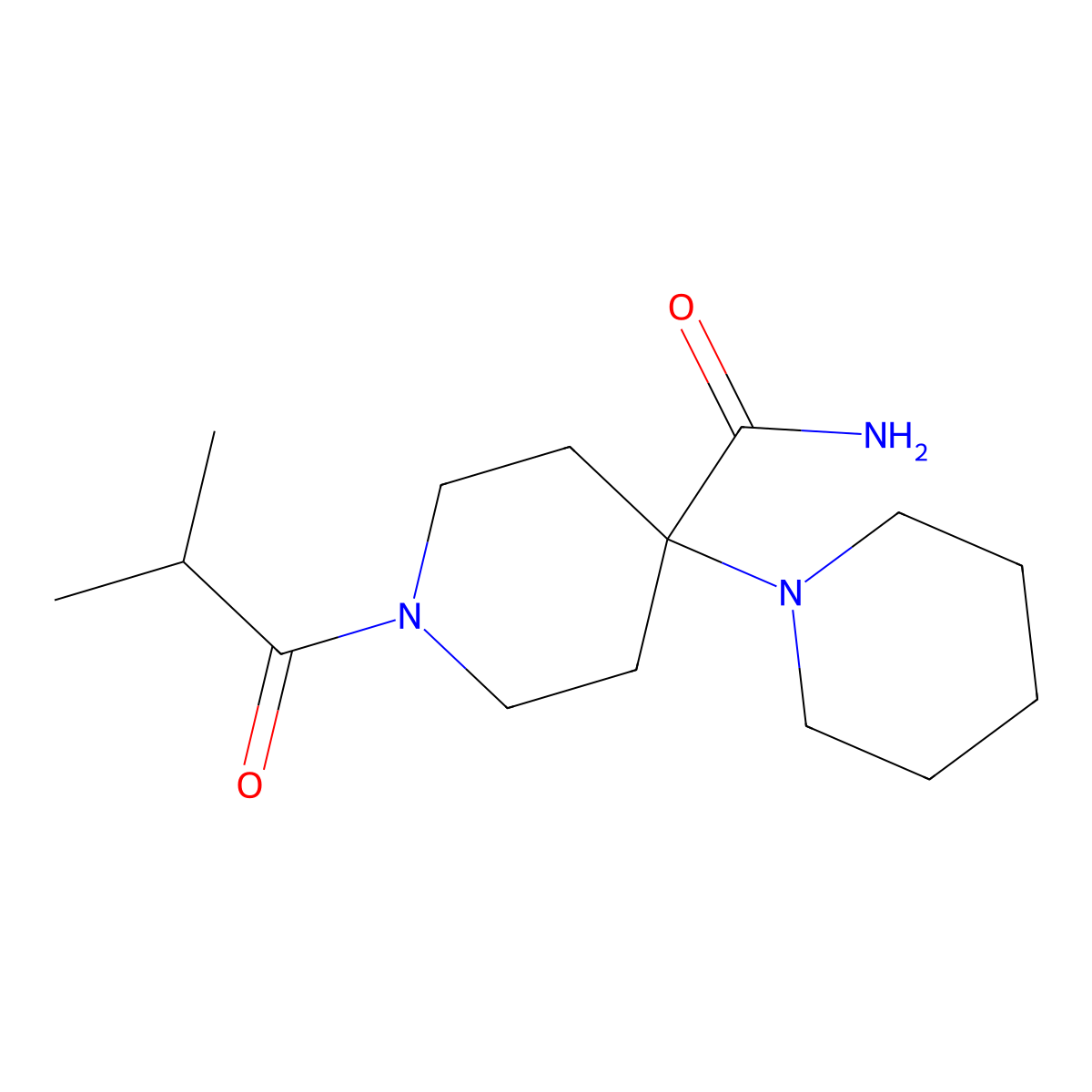 1-(2-Methylpropanoyl)-4-piperidylpiperidine-4-carboxamide molecular structure, CAS 669756-02-9