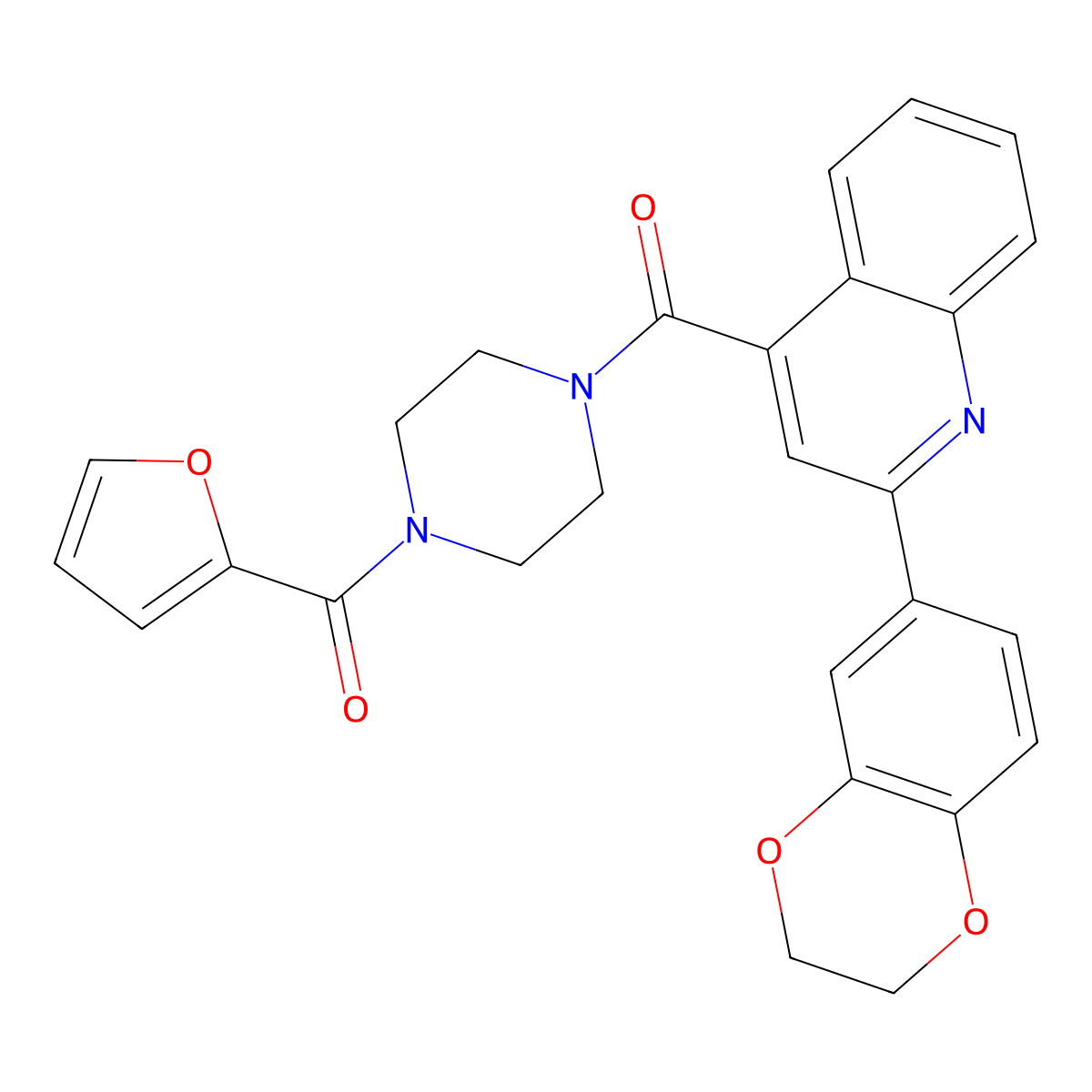 [2-(2,3-Dihydro-1,4-benzodioxin-6-yl)quinolin-4-yl][4-(furan-2-ylcarbonyl)piperazin-1-yl]methanone molecular structure, CAS 669756-13-2