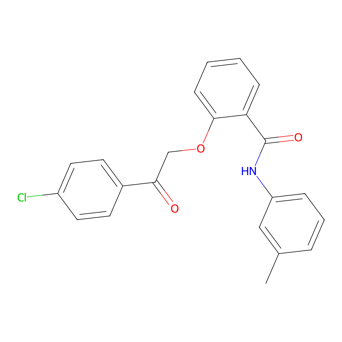 2-[2-(4-chlorophenyl)-2-oxoethoxy]-N-(3-methylphenyl)benzamide molecular structure, CAS 669756-52-9