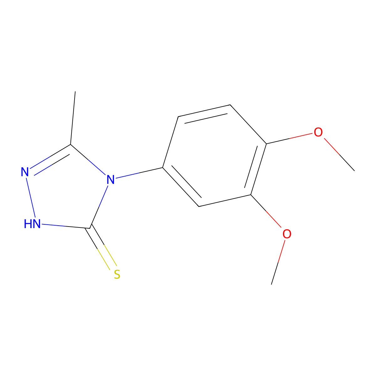 4-(3,4-Dimethoxyphenyl)-5-methyl-1,2,4-triazole-3-thiol molecular structure, CAS 669757-21-5