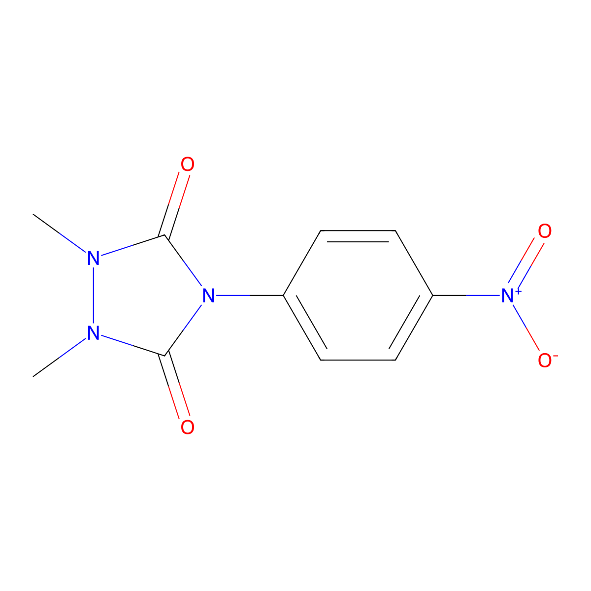 1,2-Dimethyl-4-(4-nitrophenyl)-1,2,4-triazolidine-3,5-dione molecular structure, CAS 669757-38-4