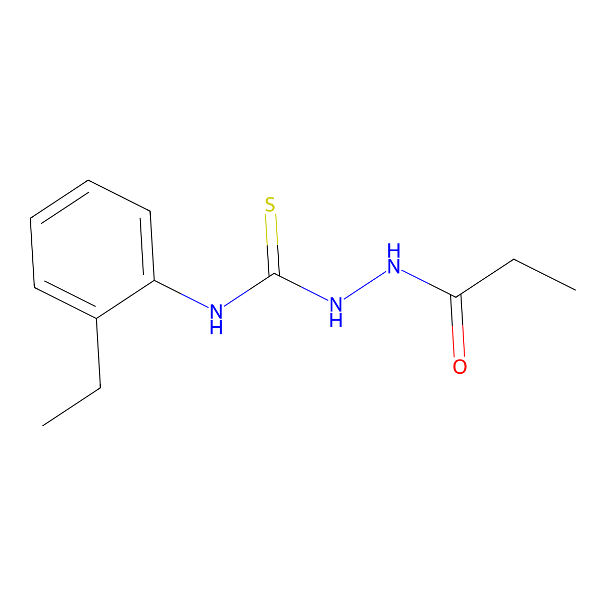 N-(2-ethylphenyl)-2-propanoylhydrazinecarbothioamide molecular structure, CAS 669757-41-9
