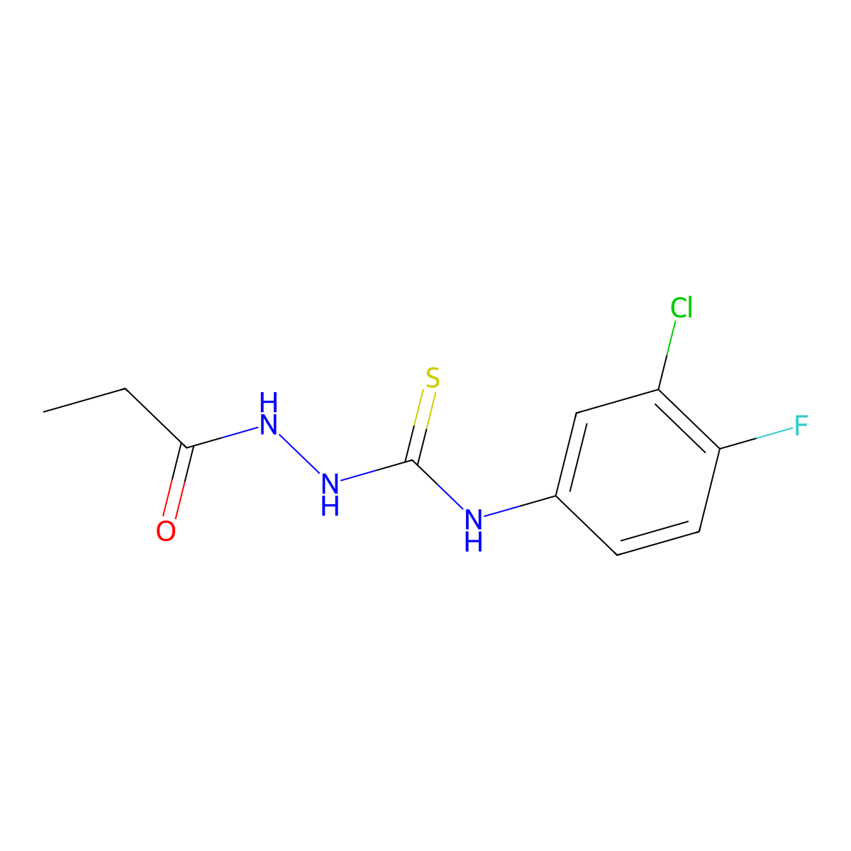 1-(3-Chloro-4-fluorophenyl)-3-(propanoylamino)thiourea molecular structure, CAS 669757-59-9