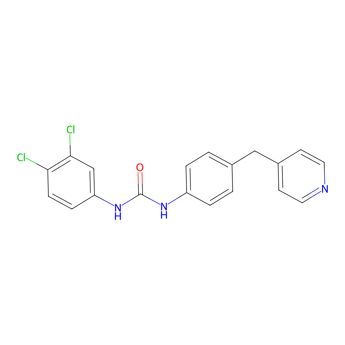 1-(3,4-Dichlorophenyl)-3-(4-(pyridin-4-ylmethyl)phenyl)urea molecular structure, CAS 669757-93-1