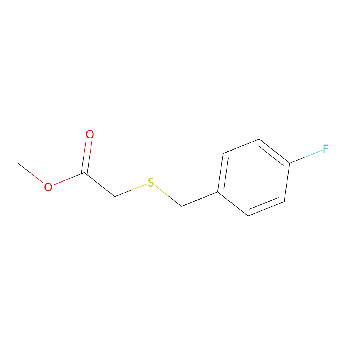 Methyl [(4-fluorobenzyl)sulfanyl]acetate molecular structure, CAS 669757-96-4