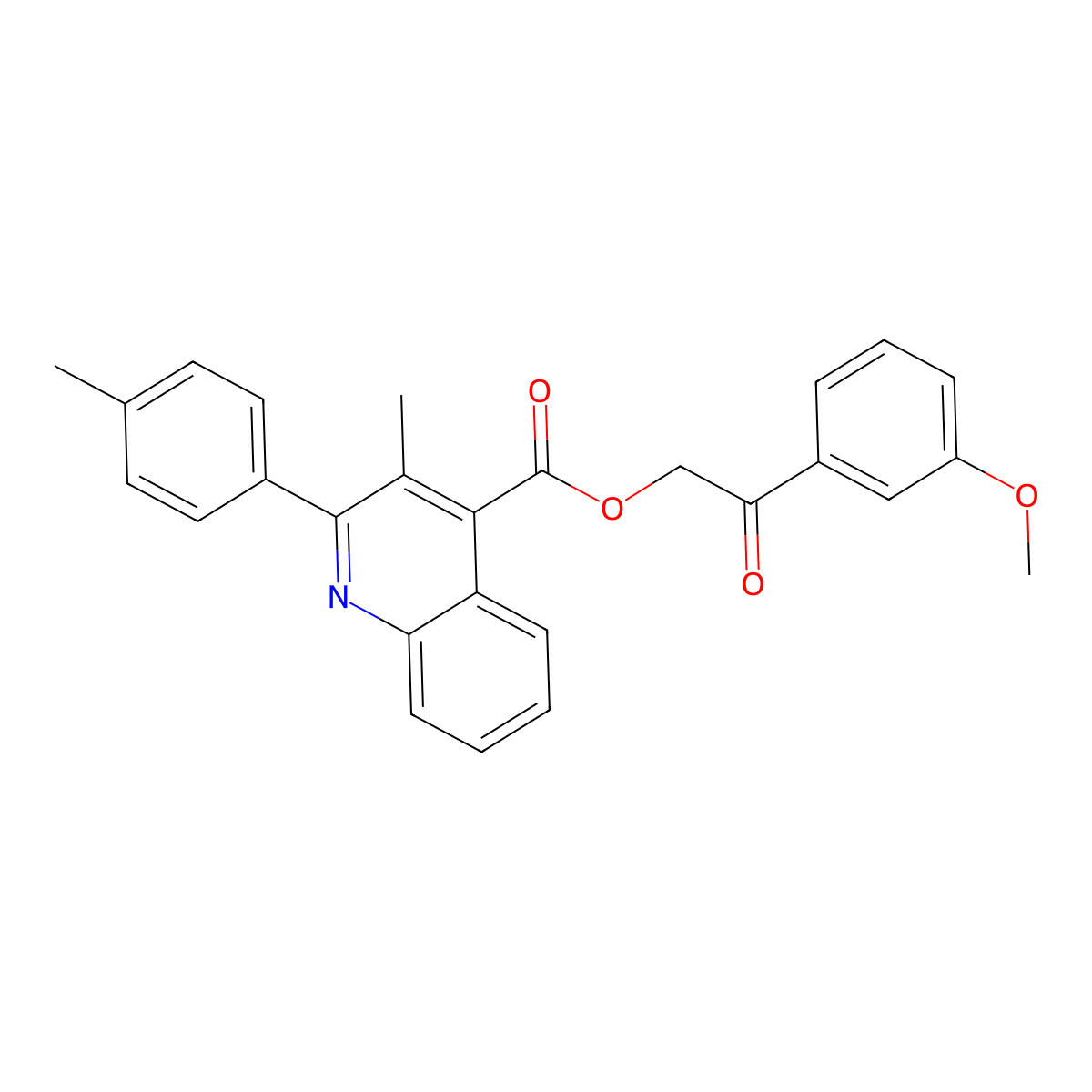 2-(3-Methoxyphenyl)-2-oxoethyl 3-methyl-2-(4-methylphenyl)-4-quinolinecarboxylate molecular structure, CAS 669758-80-9