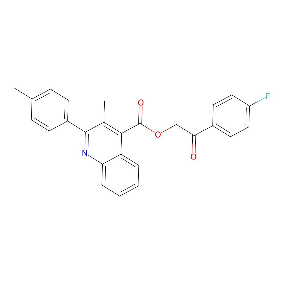 2-(4-Fluorophenyl)-2-oxoethyl 3-methyl-2-(4-methylphenyl)-4-quinolinecarboxylate molecular structure, CAS 669758-86-5