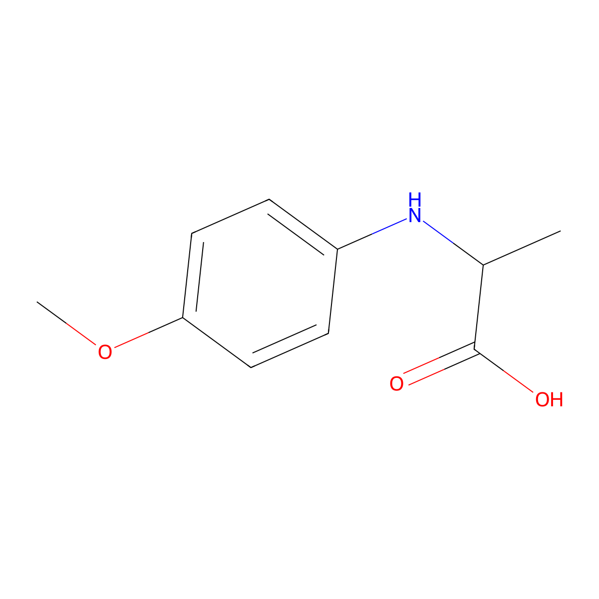 2-(4-Methoxy-phenylamino)-propionic acid molecular structure, CAS 66976-53-2