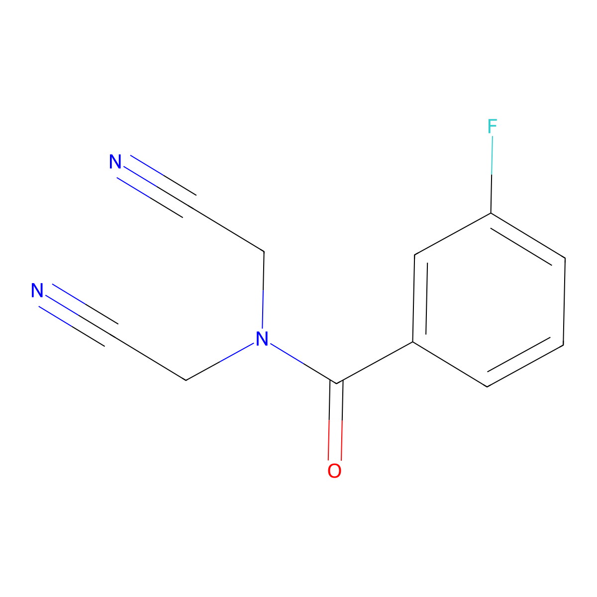 N,N-bis(cyanomethyl)-3-fluorobenzamide molecular structure, CAS 669762-22-5