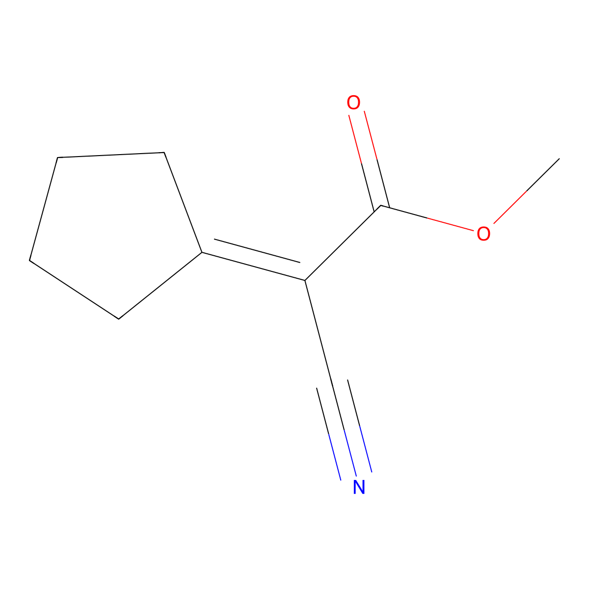 Methyl cyano(cyclopentylidene)acetate molecular structure, CAS 66977-04-6