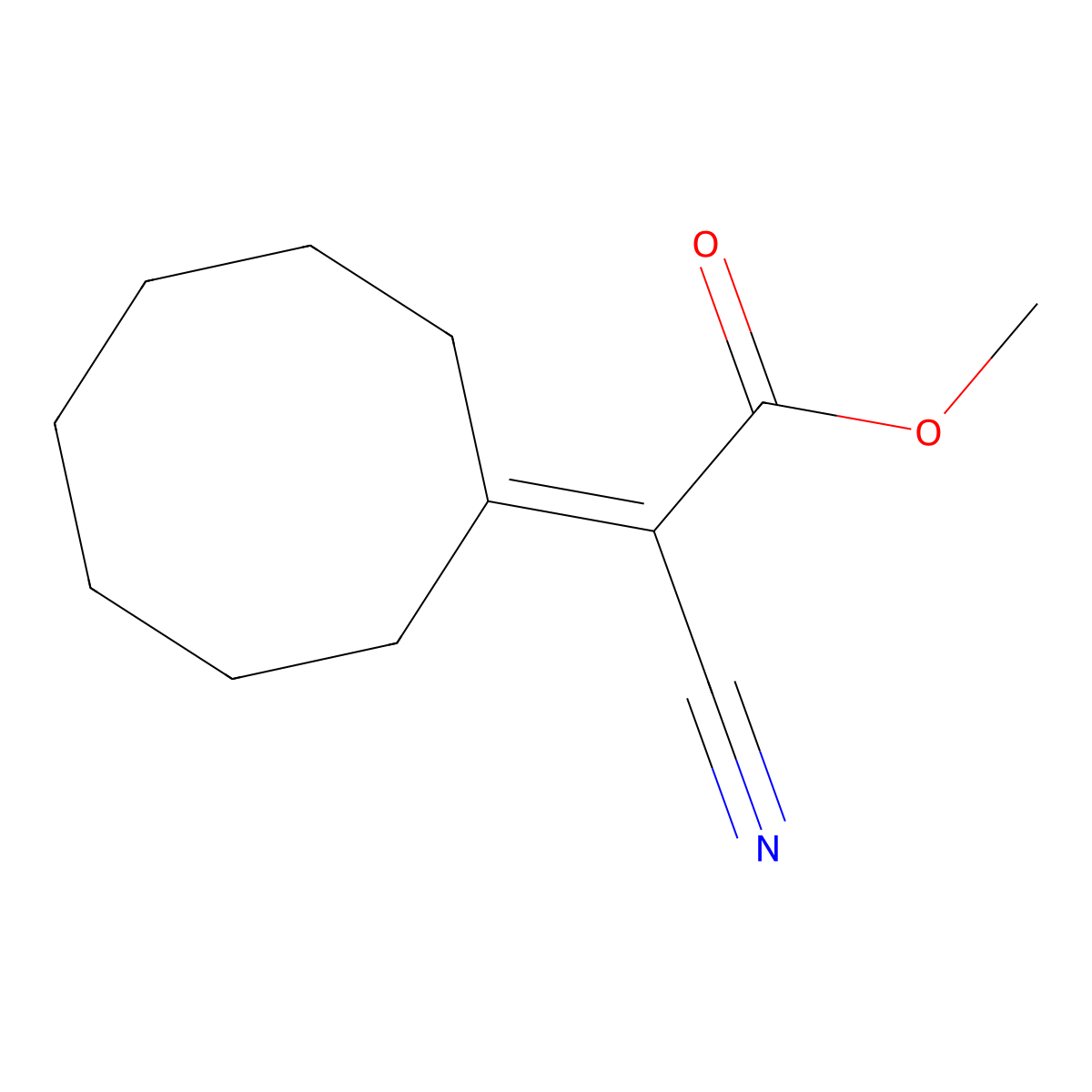 Methyl 2-cyano-2-cyclooctylideneacetate molecular structure, CAS 66977-05-7