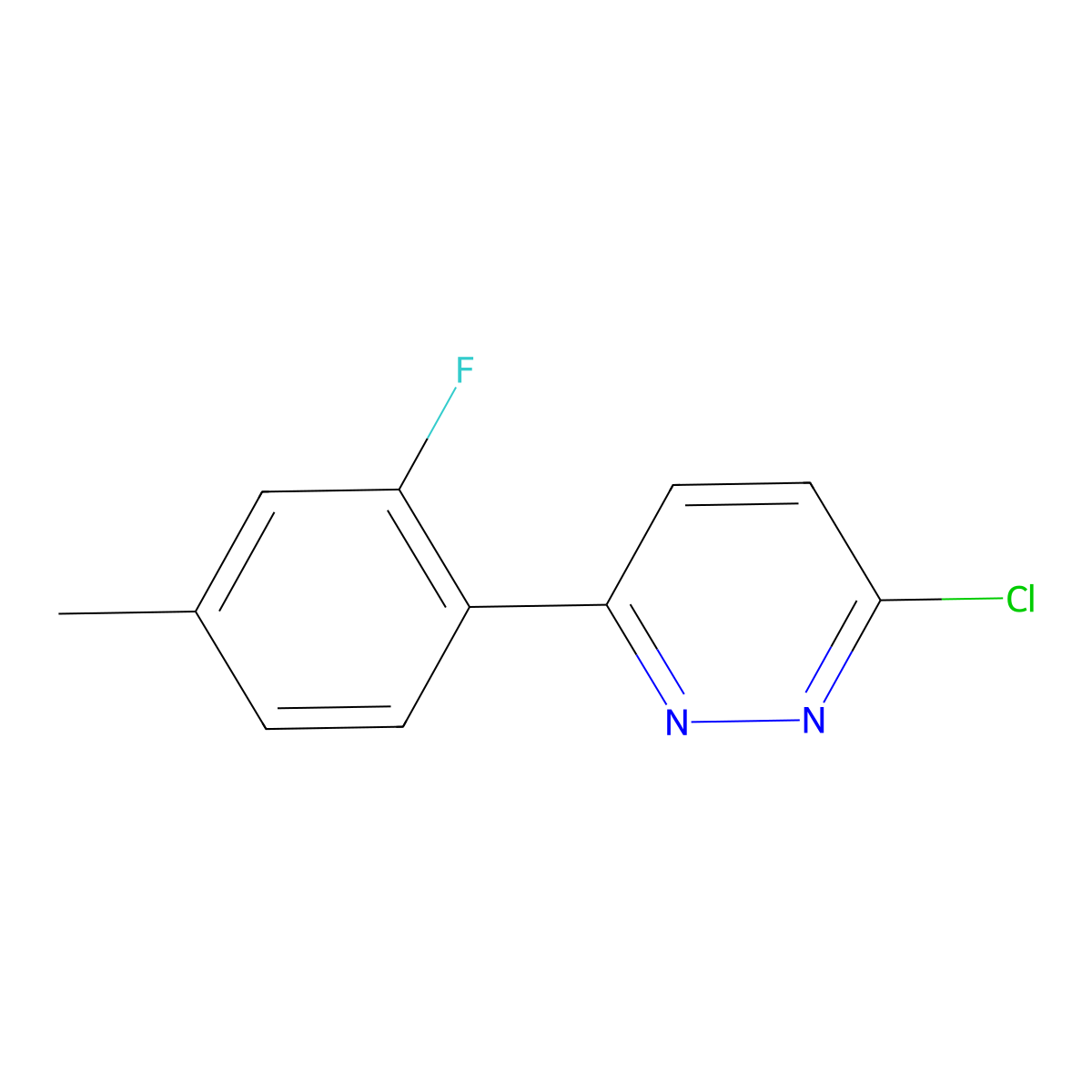 3-Chloro-6-(2-fluoro-4-methylphenyl)pyridazine molecular structure, CAS 669770-60-9