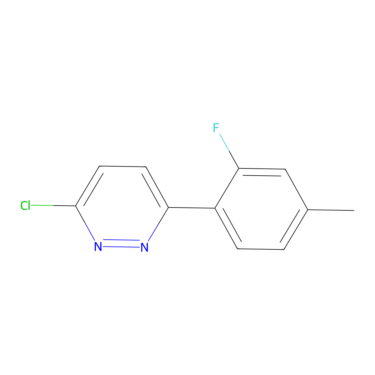 3-Chloro-6-(2-fluoro-4-methylphenyl)pyridazine molecular structure, CAS 669770-60-9
