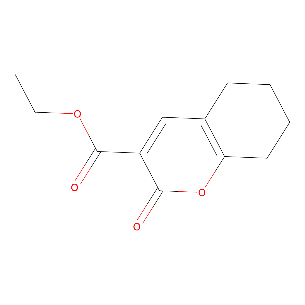 Ethyl 2-oxo-5,6,7,8-tetrahydro-2H-chromene-3-carboxylate molecular structure, CAS 66979-47-3