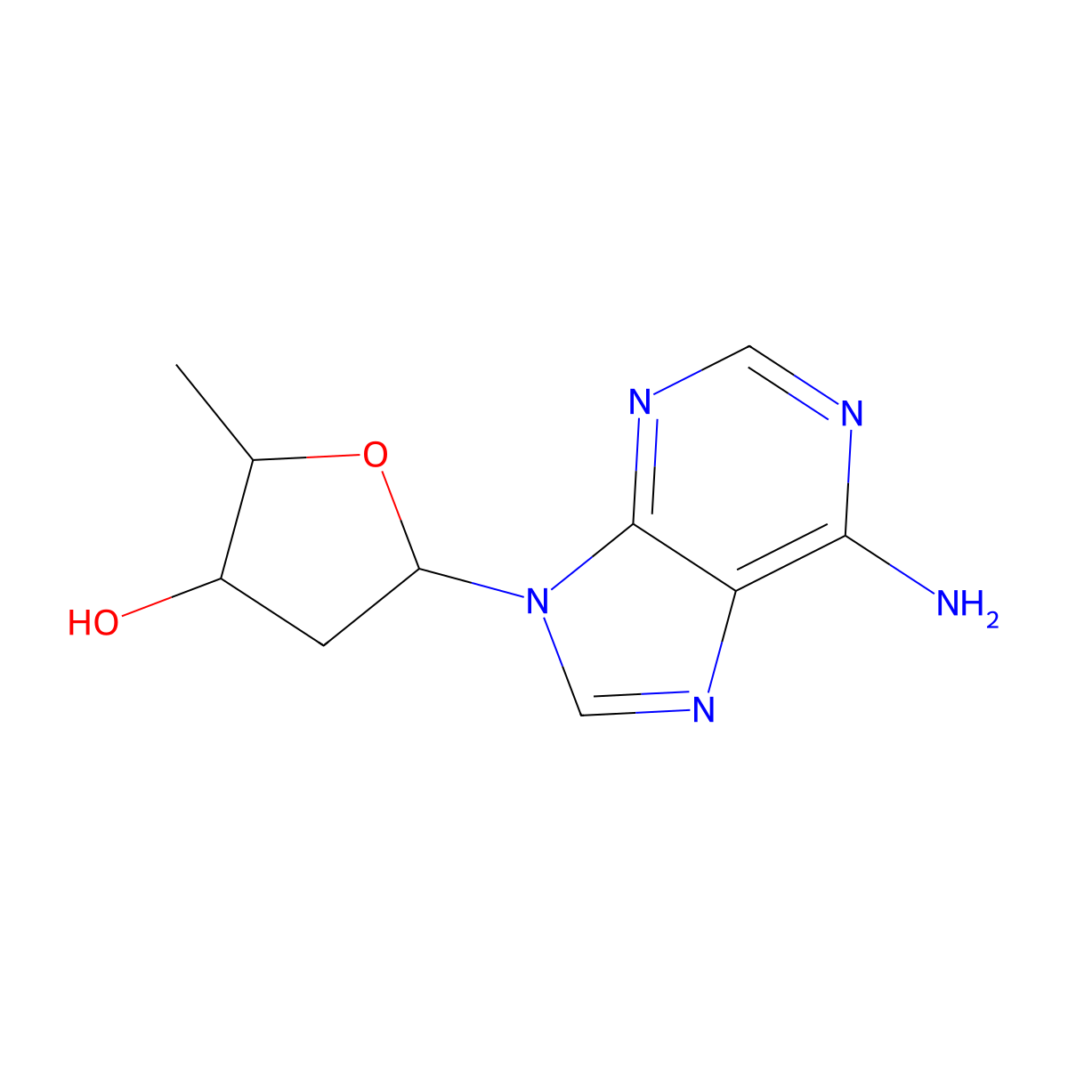 2',5'-Dideoxyadenosine molecular structure, CAS 6698-26-6