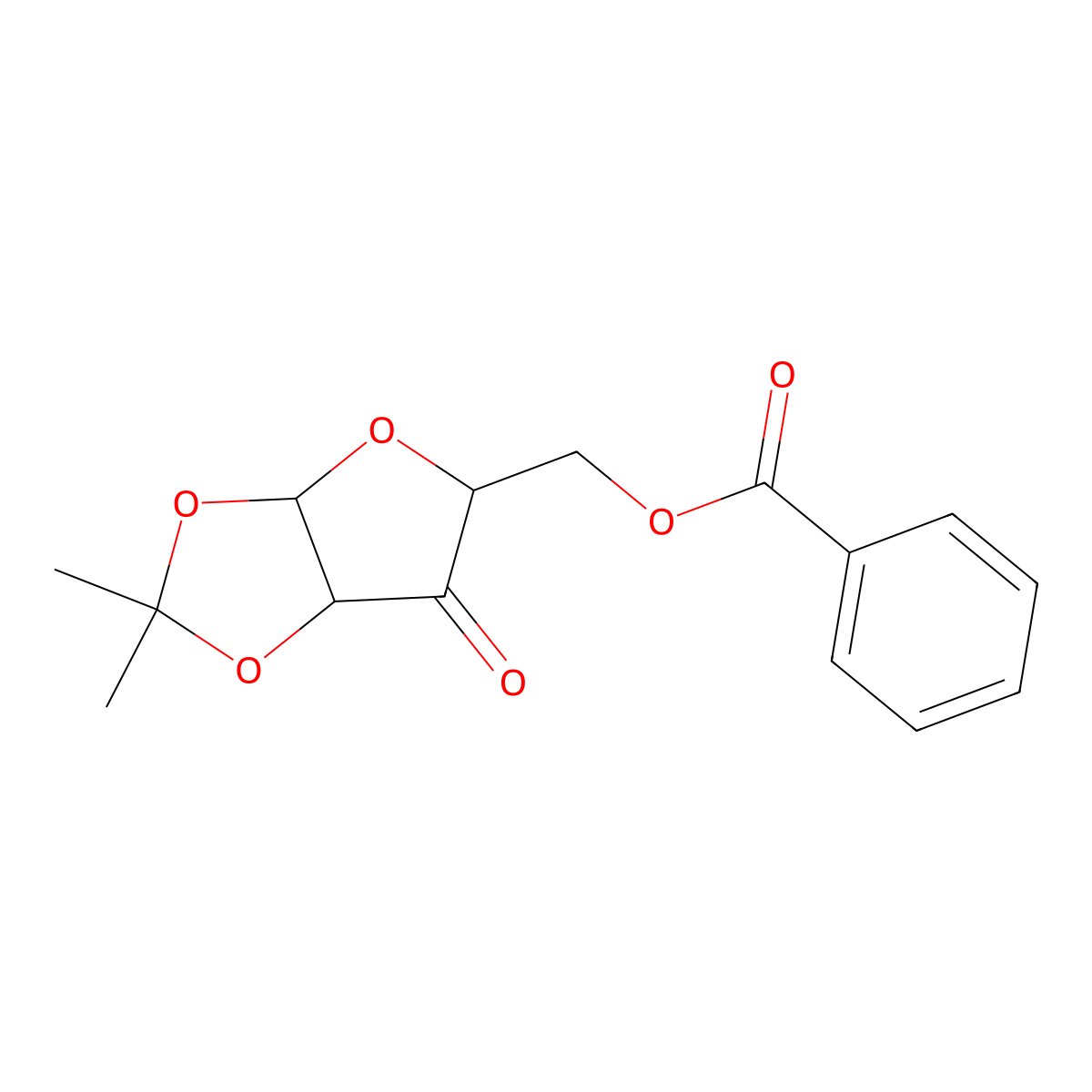 5-O-Benzoyl-1,2-O-(1-methylethylidene)pentofuranos-3-ulose molecular structure, CAS 6698-46-0