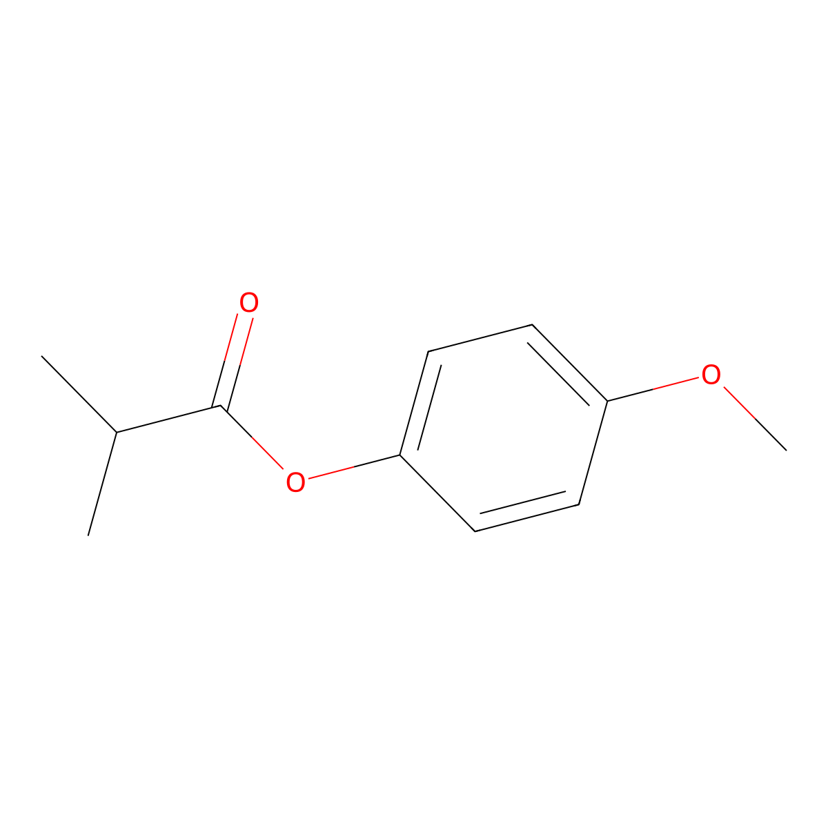 4-Methoxyphenyl 2-methylpropanoate molecular structure, CAS 66989-82-0