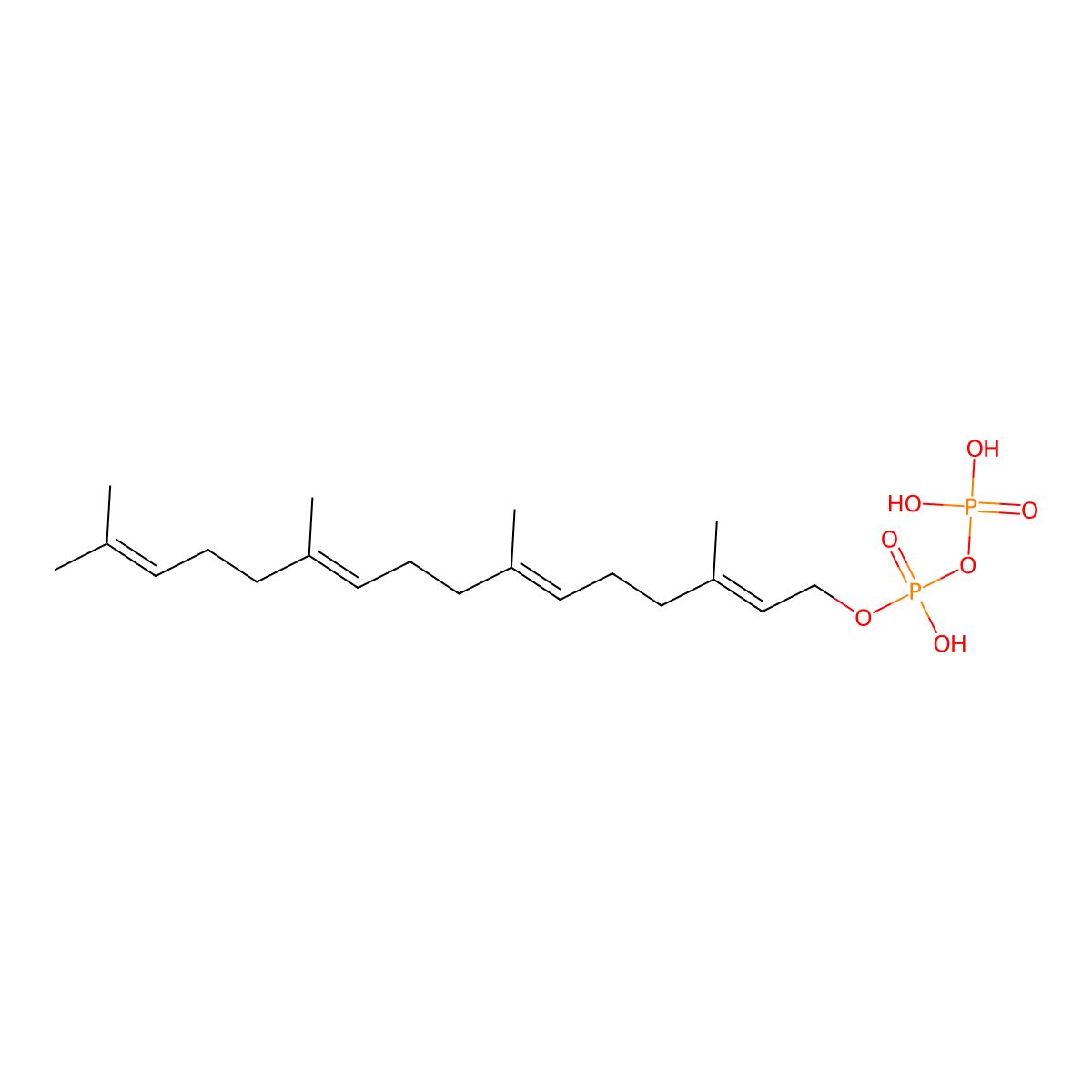 Geranylgeranyl pyrophosphate molecular structure, CAS 6699-20-3