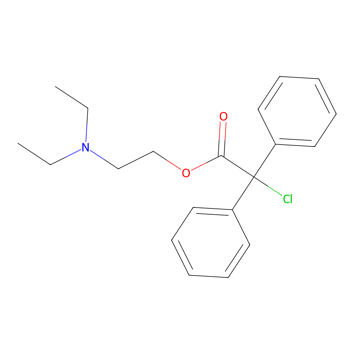 2-(Diethylamino)ethyl 2-chloro-2,2-diphenylacetate molecular structure, CAS 6699-38-3