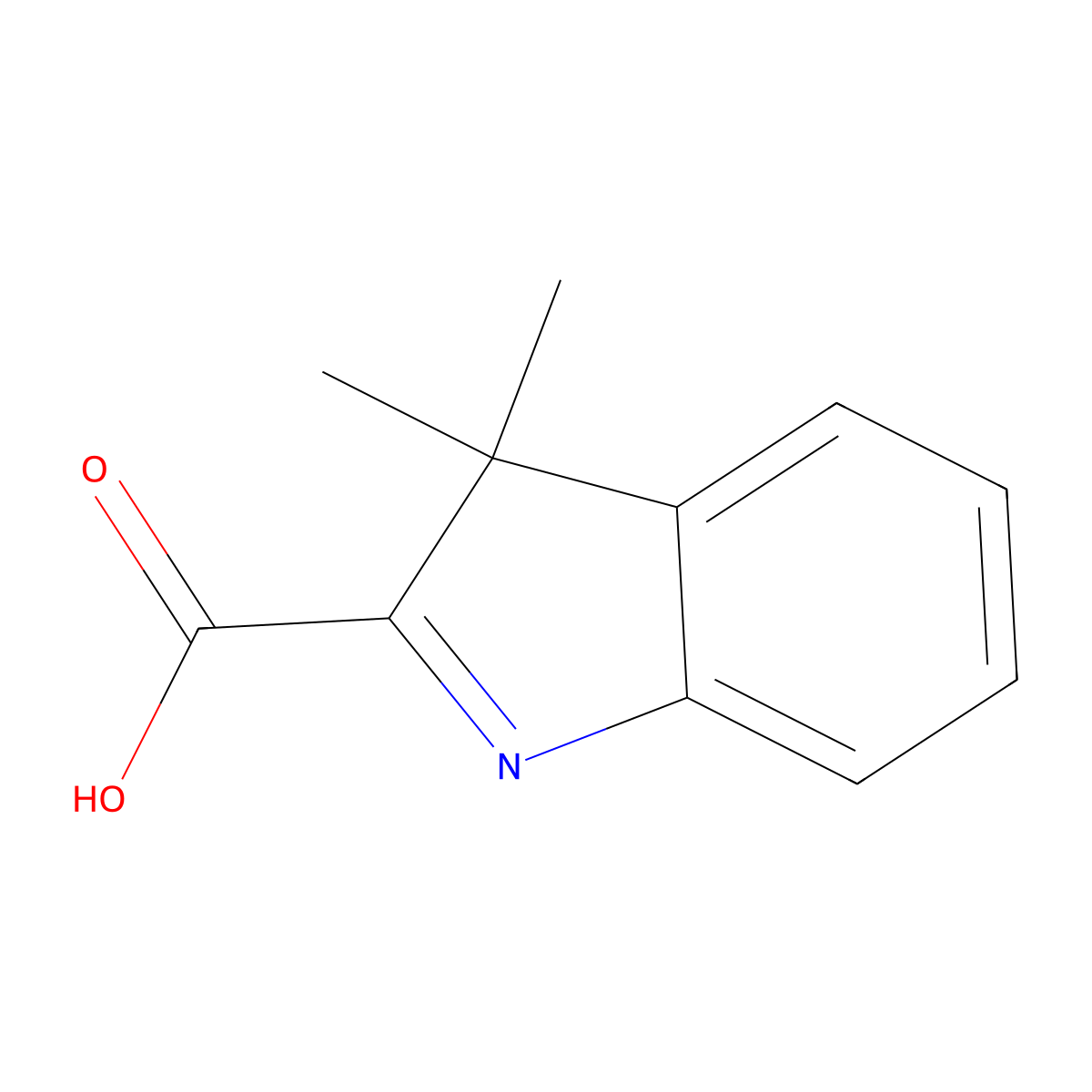3,3-Dimethyl-3H-indole-2-carboxylic acid molecular structure, CAS 66997-24-8