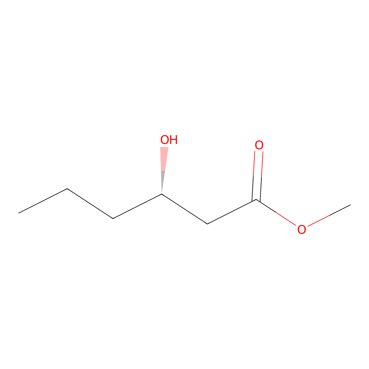 methyl (S)-3-hydroxyhexanoate molecular structure, CAS 66997-70-4
