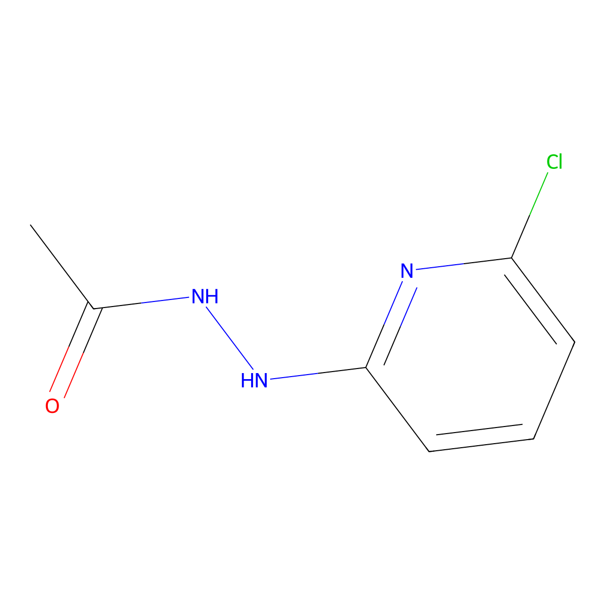 N'-(6-chloropyridin-2-yl)acetohydrazide molecular structure, CAS 66999-51-7