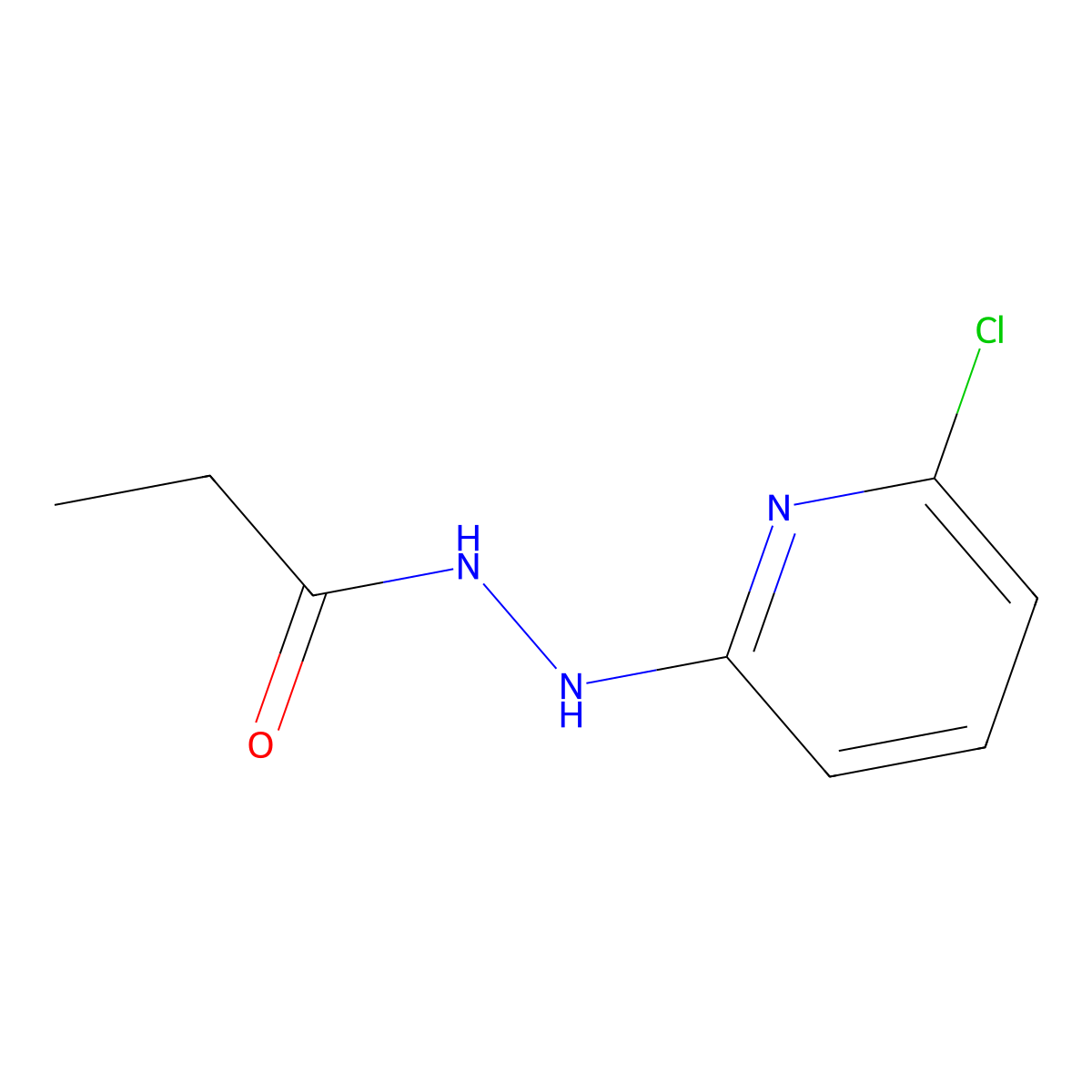 N'-(6-chloropyridin-2-yl)propanehydrazide molecular structure, CAS 66999-52-8