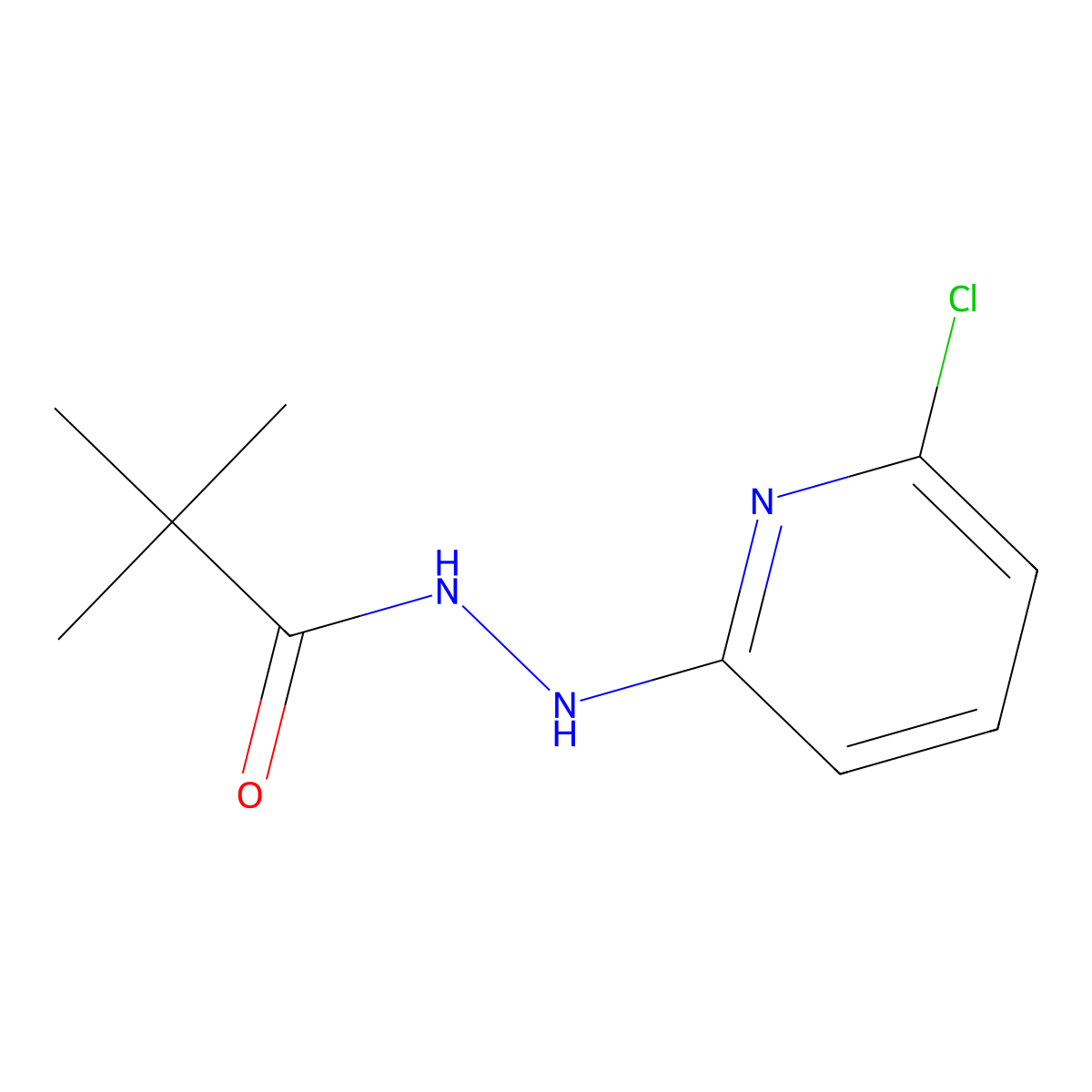 N'-(6-chloropyridin-2-yl)-2,2-dimethylpropanehydrazide molecular structure, CAS 66999-53-9