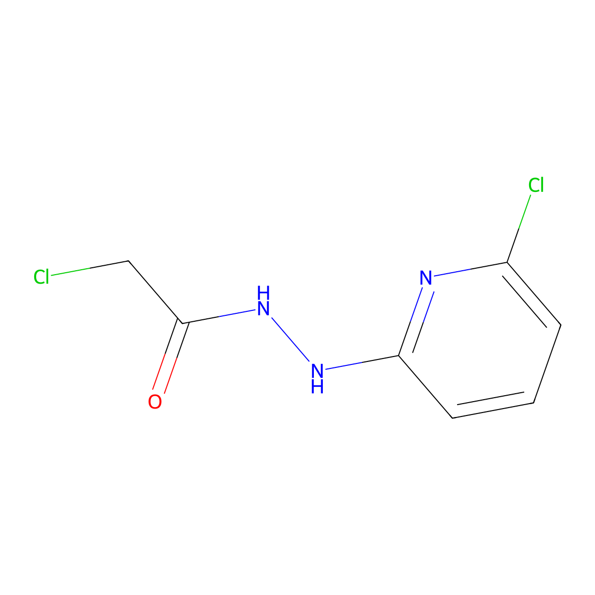 2-chloro-N'-(6-chloropyridin-2-yl)acetohydrazide molecular structure, CAS 66999-54-0