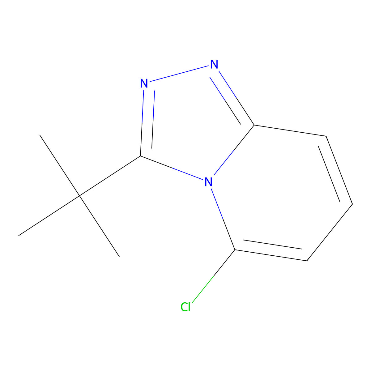5-Chloro-3-(1,1-dimethylethyl)-1,2,4-triazolo(4,3-a)pyridine molecular structure, CAS 66999-61-9