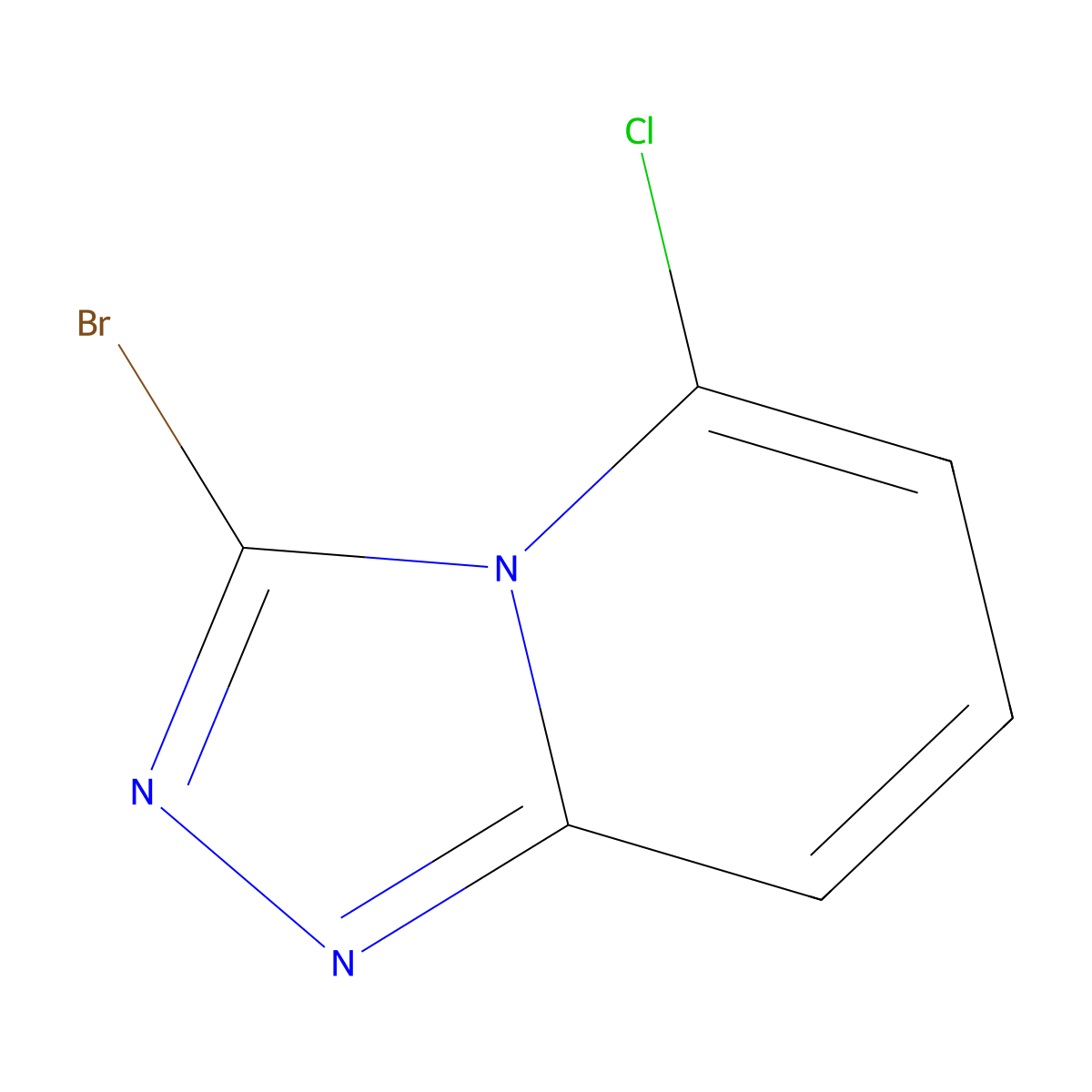 3-Bromo-5-chloro-[1,2,4]triazolo[4,3-a]pyridine molecular structure, CAS 66999-64-2