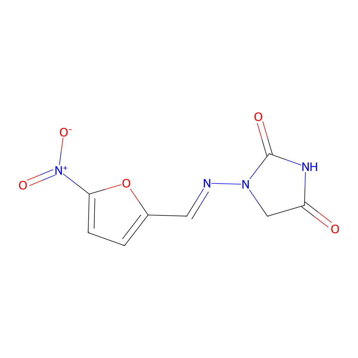 Nitrofurantoin molecular structure, CAS 67-20-9