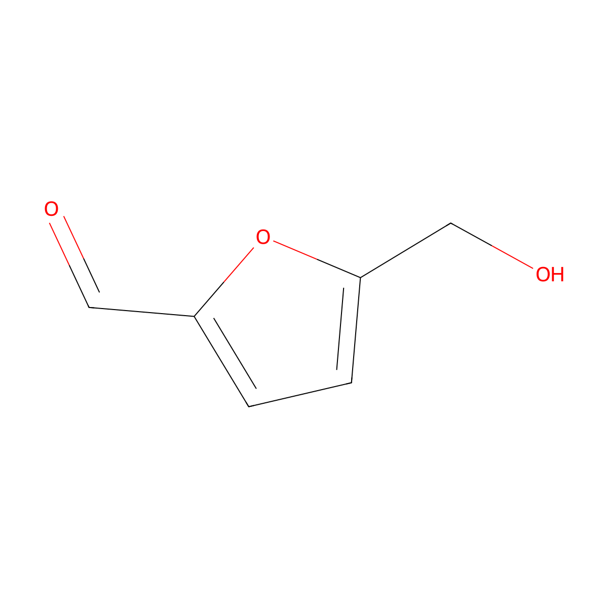 5-(Hydroxymethyl)furfural molecular structure, CAS 67-47-0